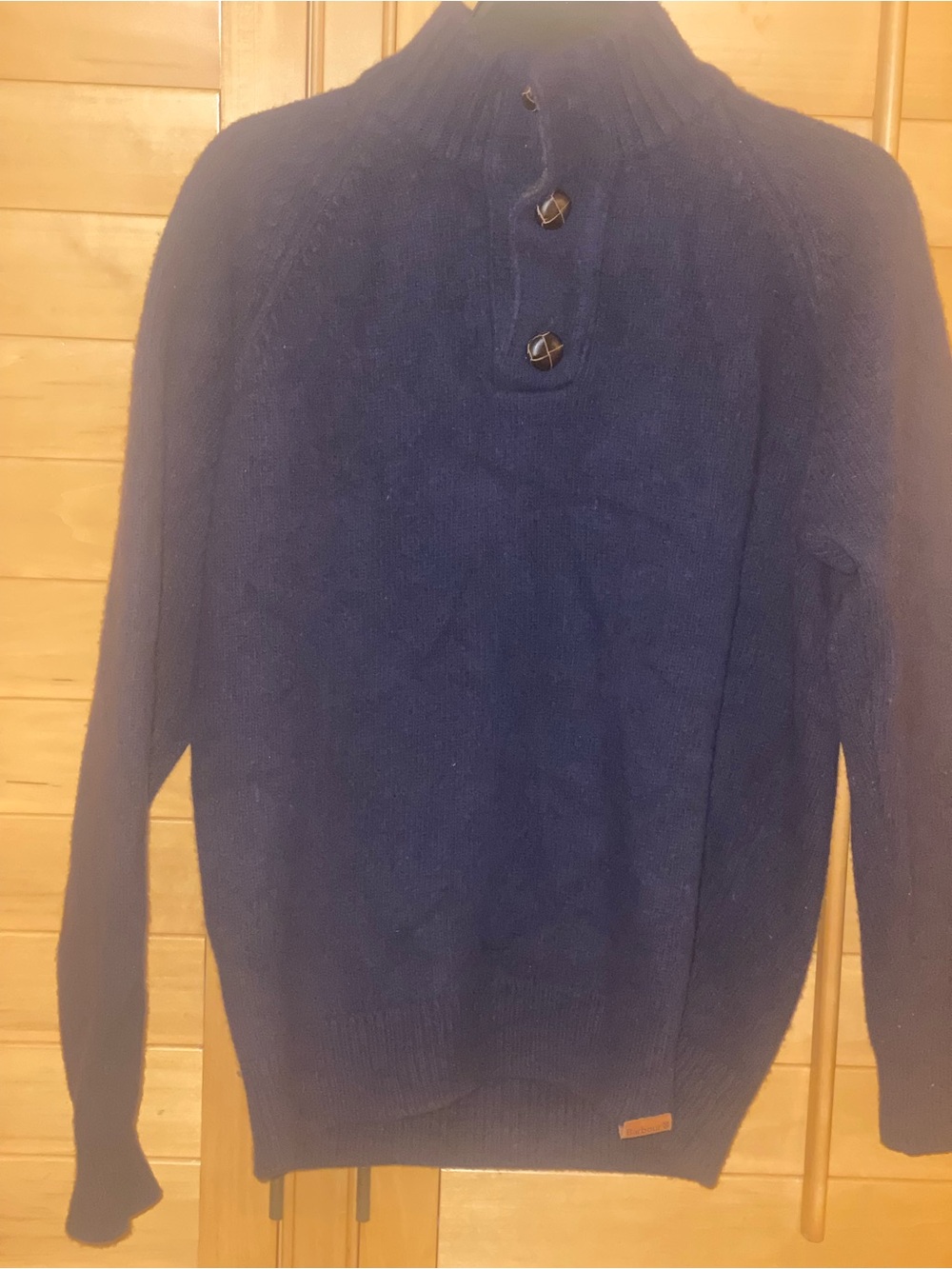 Barbour Patch Half-Button Supersoft Lambswool Sweater M